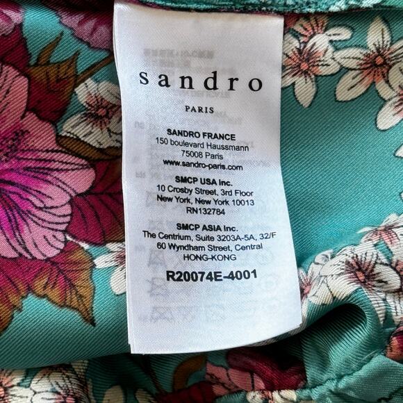 Sandro‎ Tinca Floral-Print Silk Midi Wrap Dress Size FR 36 - Picture 11 of 14